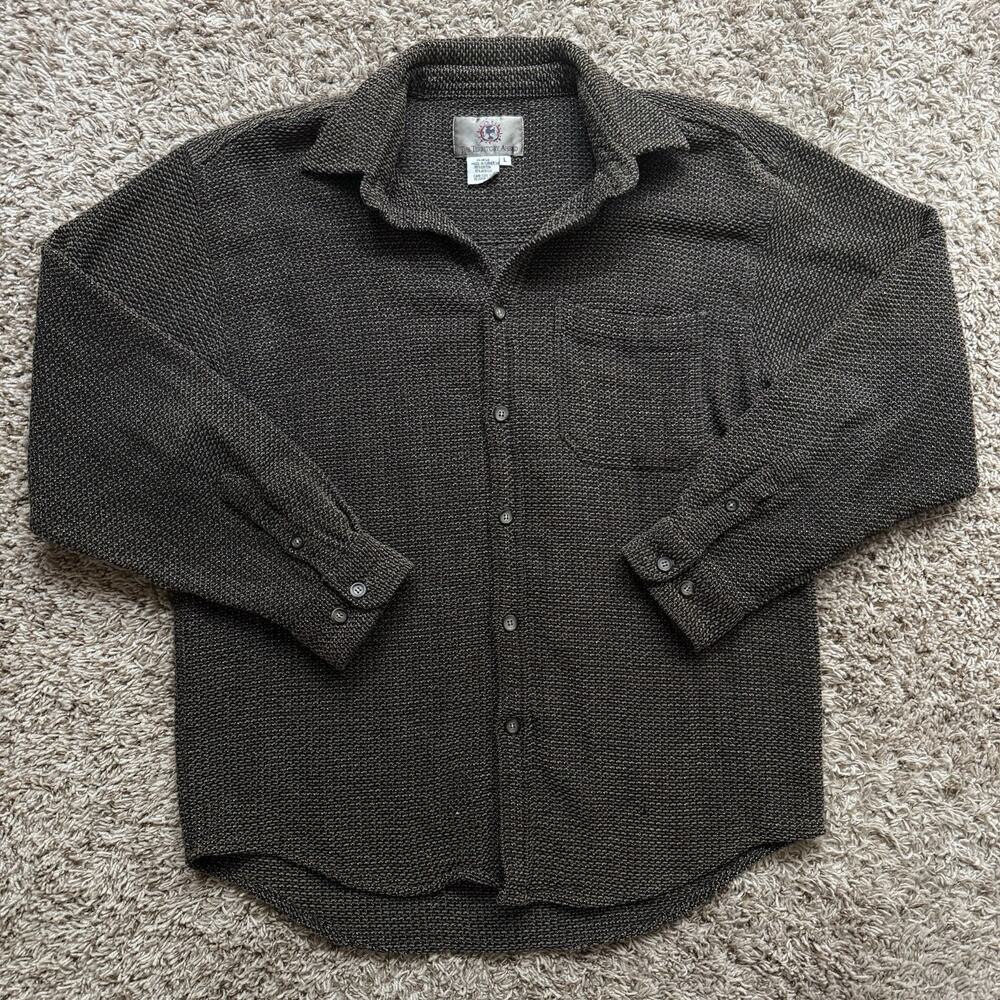 The Territory Ahead Woven Cotton Brown Button Up Shirt Thick LS Men’s Size Large